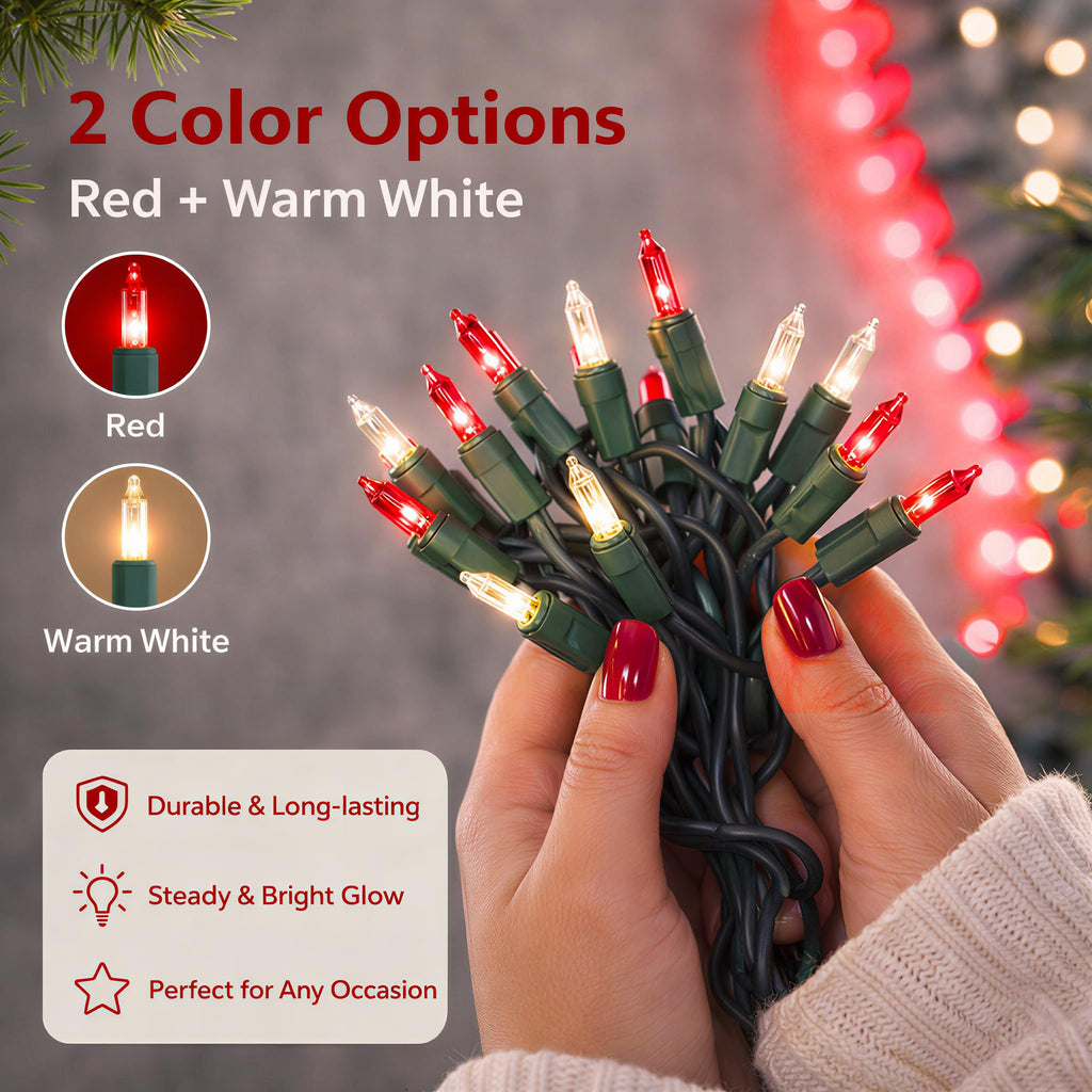 TW SHINE Orange Halloween Lights, 20FT 100 Count Incandescent Mini String Lights, Waterproof Halloween Decorations for Outdoor Indoor Patio Home Party Garden Yard Decor