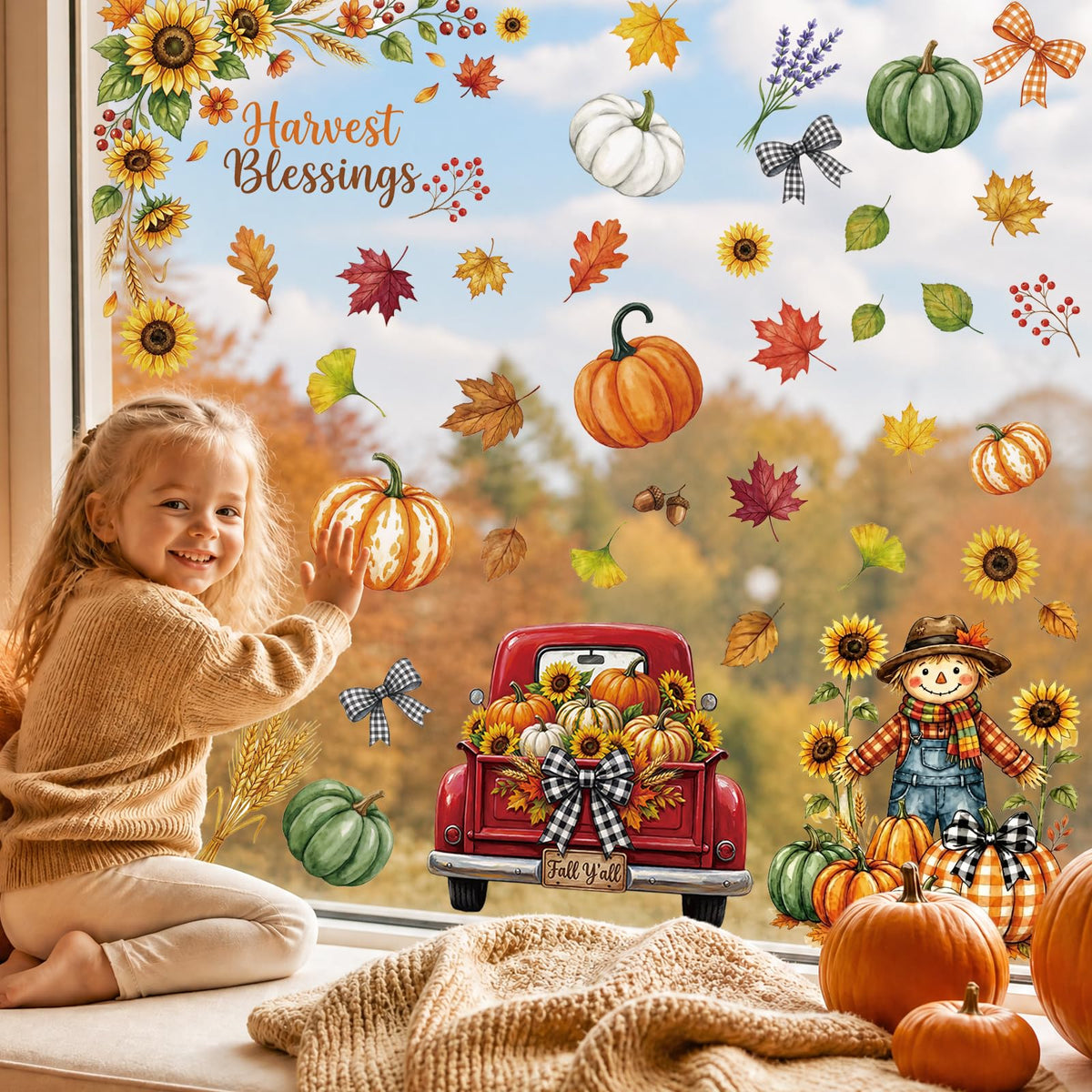 Holiday Window Clings for Home Decorations (Romantic)