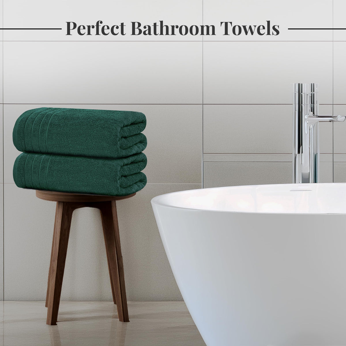 Tens Towels 4 Piece Extra Large Bath Towels 30 x 60 Inches, Dark Grey