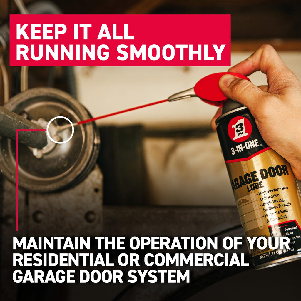 3-IN-ONE Professional Garage Door Lubricant, Smart Straw, 11 OZ [2-Pack]