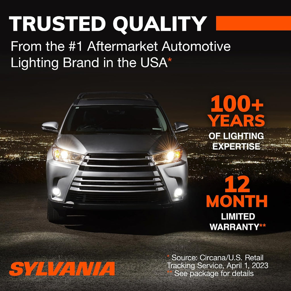 SYLVANIA 7443 Long Life Miniature Bulb, Daytime Running Light, 2 Bulbs