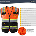 JKSafety Safety Vest for Men Women Hi Vis Reflective Vest JK220 PurpleB S