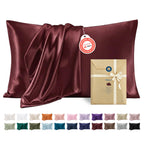 Bedsure Satin Pillowcase Standard Set of 2, Similar to Silk Pillowcase Grey