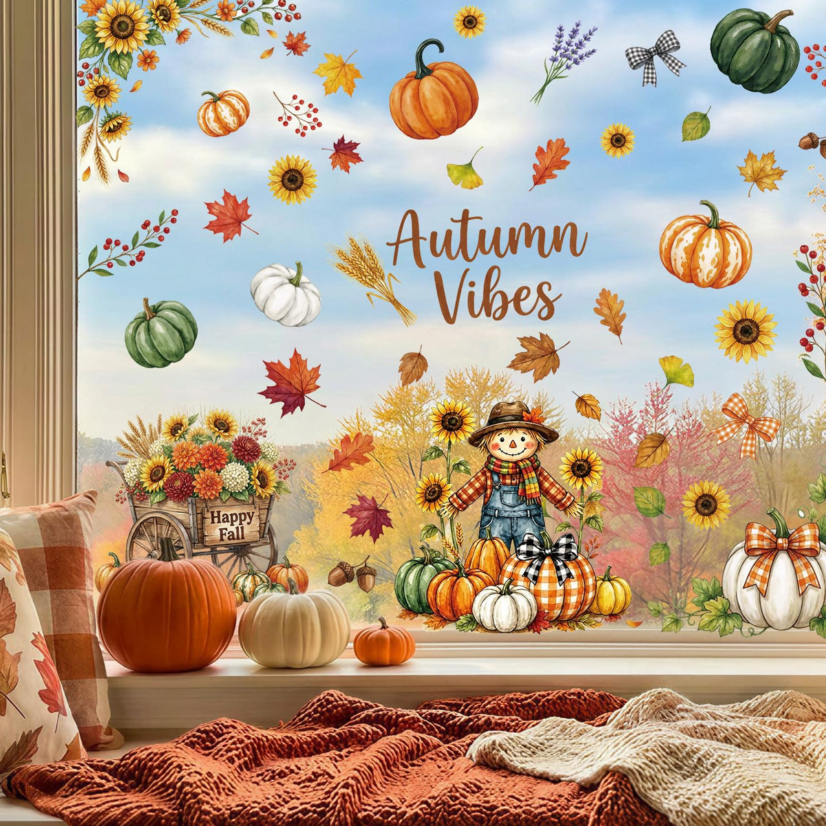 Holiday Window Clings for Home Decorations (Romantic)
