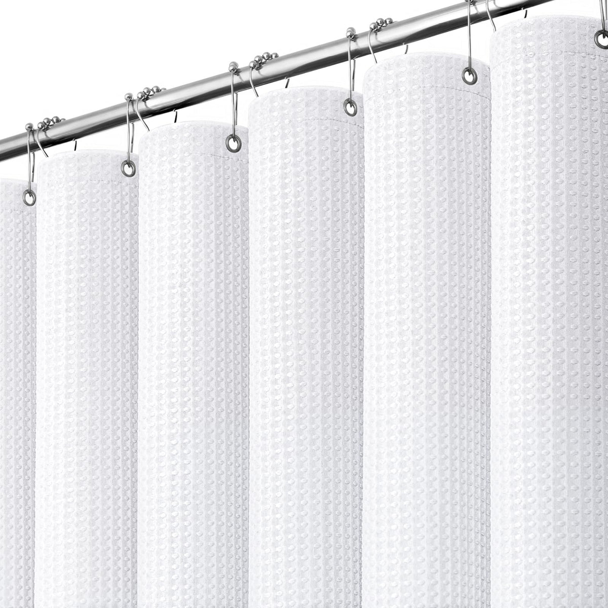 Dynamene Extra Long Waffle Shower Curtain 256 GSM 72"x90" Moonlight Blue
