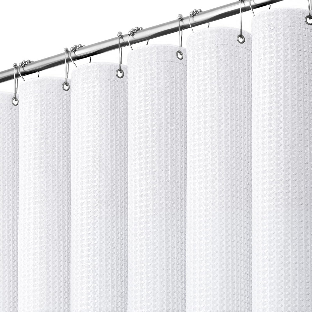 Dynamene Extra Long Waffle Shower Curtain 256 GSM 72"x90" Moonlight Blue