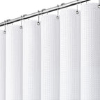 Dynamene Extra Long Waffle Shower Curtain 256 GSM 72"x90" Moonlight Blue