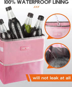 HOTOR Car Trash Can, Leakproof Car Organizer, 2-Gallon, Brown