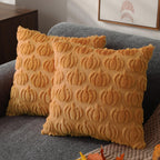 DFXSZ Fall Pillow Covers 18x18 2Pcs Beige Brown Pumpkin Fall Decorations