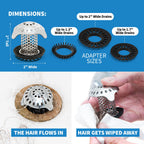 TubShroom Ultra Revolutionary Bath Tub Drain Protector Hair Catcher/Strainer/Snare, Stainless Steel, Stainless Combo
