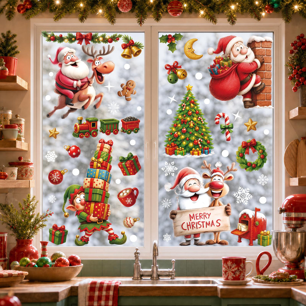 Holiday Window Clings for Home Decorations (Romantic)