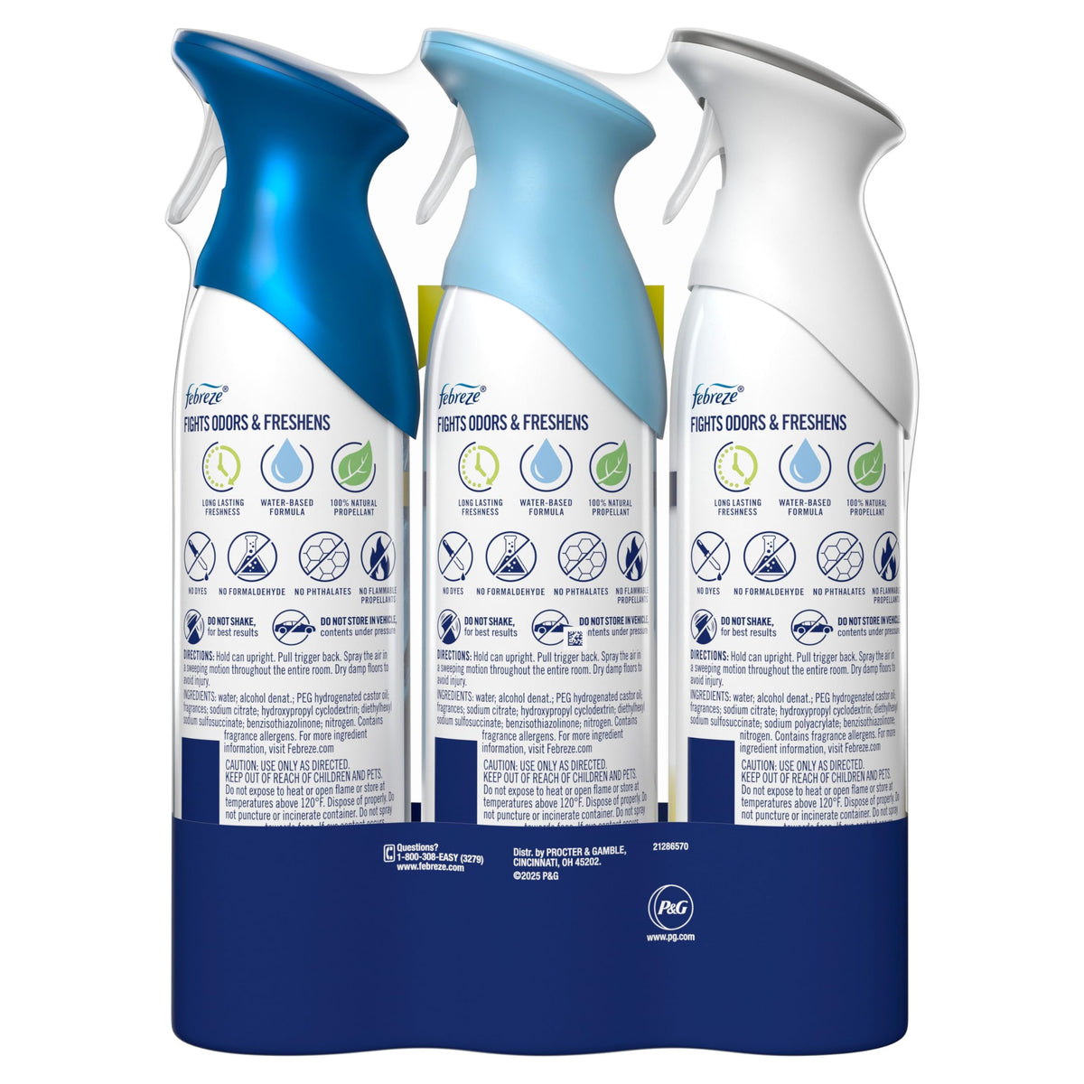 Febreze Air Mist, Air Freshener, Odor Fighting Room Spray, Deodorizer for Home Bathroom Kitchen Office Apartment, Soothe & Restore, Refresh & Energize, Romance & Desire Variety Pack, 8.1oz (Pack of 3)