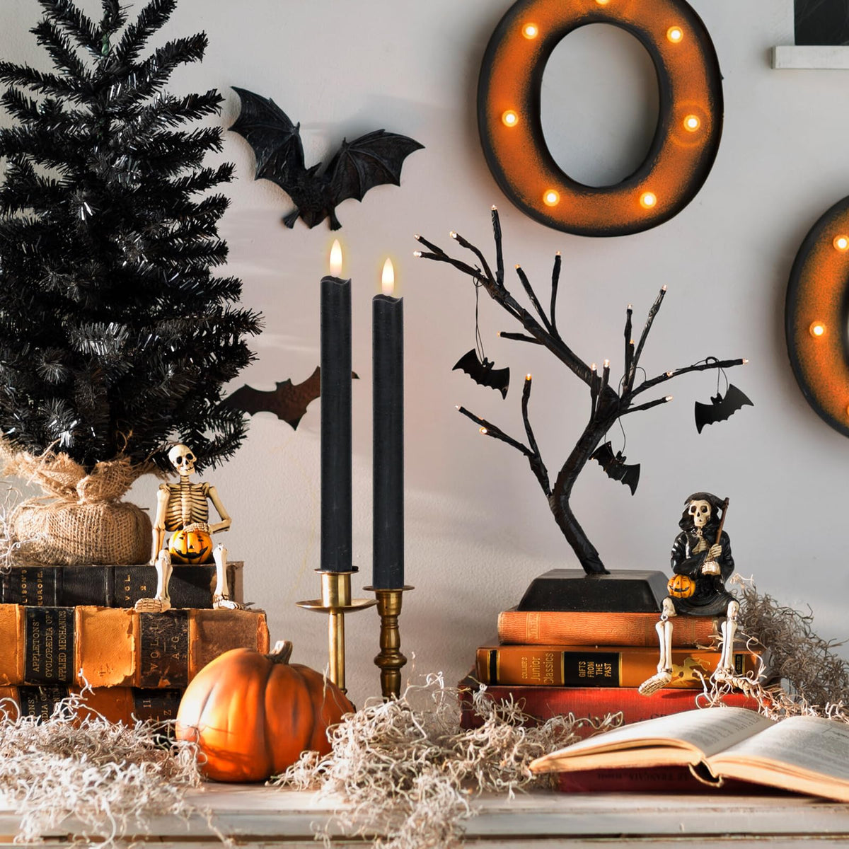 GenSwin 10.8" Flameless Floating Candles Wand Halloween Decorations