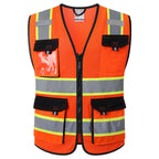 JKSafety Safety Vest for Men Women Hi Vis Reflective Vest JK220 PurpleB S