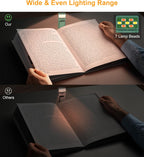 Gritin Book Light Rechargeable, Clip on LED Reading Light for Books in Bed