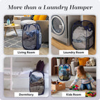Handy Laundry Collapsible Mesh Pop-Up Hamper with Side Pocket