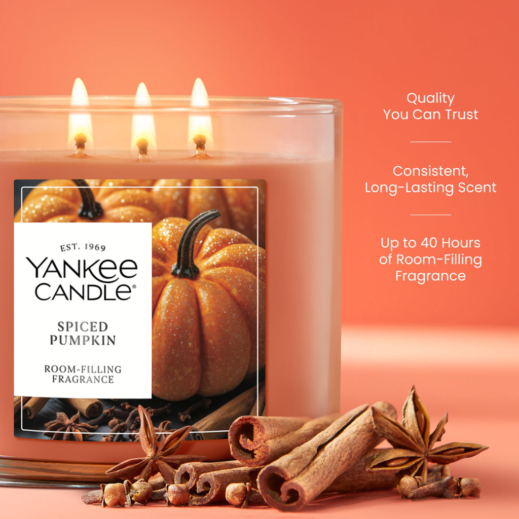 Yankee Candle Amber & Sandalwood Scented Candle, 14.5oz 3-Wick