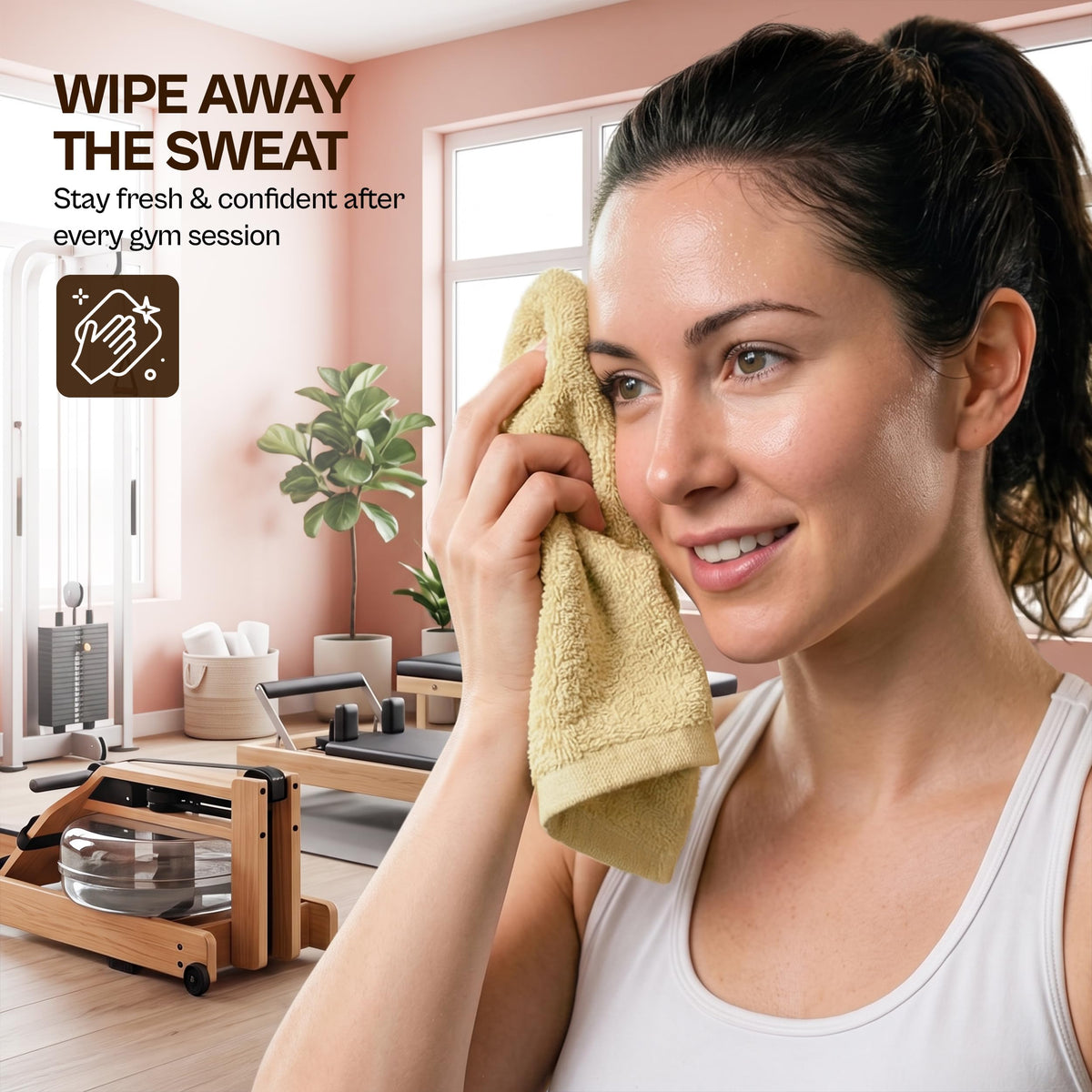Utopia Towels 12 Pack Washcloths, 12x12 in, 100% Cotton, Beige