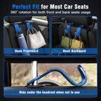 4-Pack Car Headrest Hooks Holds 55lbs Seat Storage Organizer for Bags