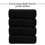 Tens Towels 4 Piece Extra Large Bath Towels 30 x 60 Inches, Dark Grey