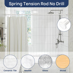 ENJOYBASICS 1" Black Shower Curtain Rod, 30-52" Adjustable, Secure Tension