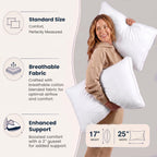 Utopia Bedding Gusset Bed Pillow, Hotel Pillows Queen Size Set of 2, White