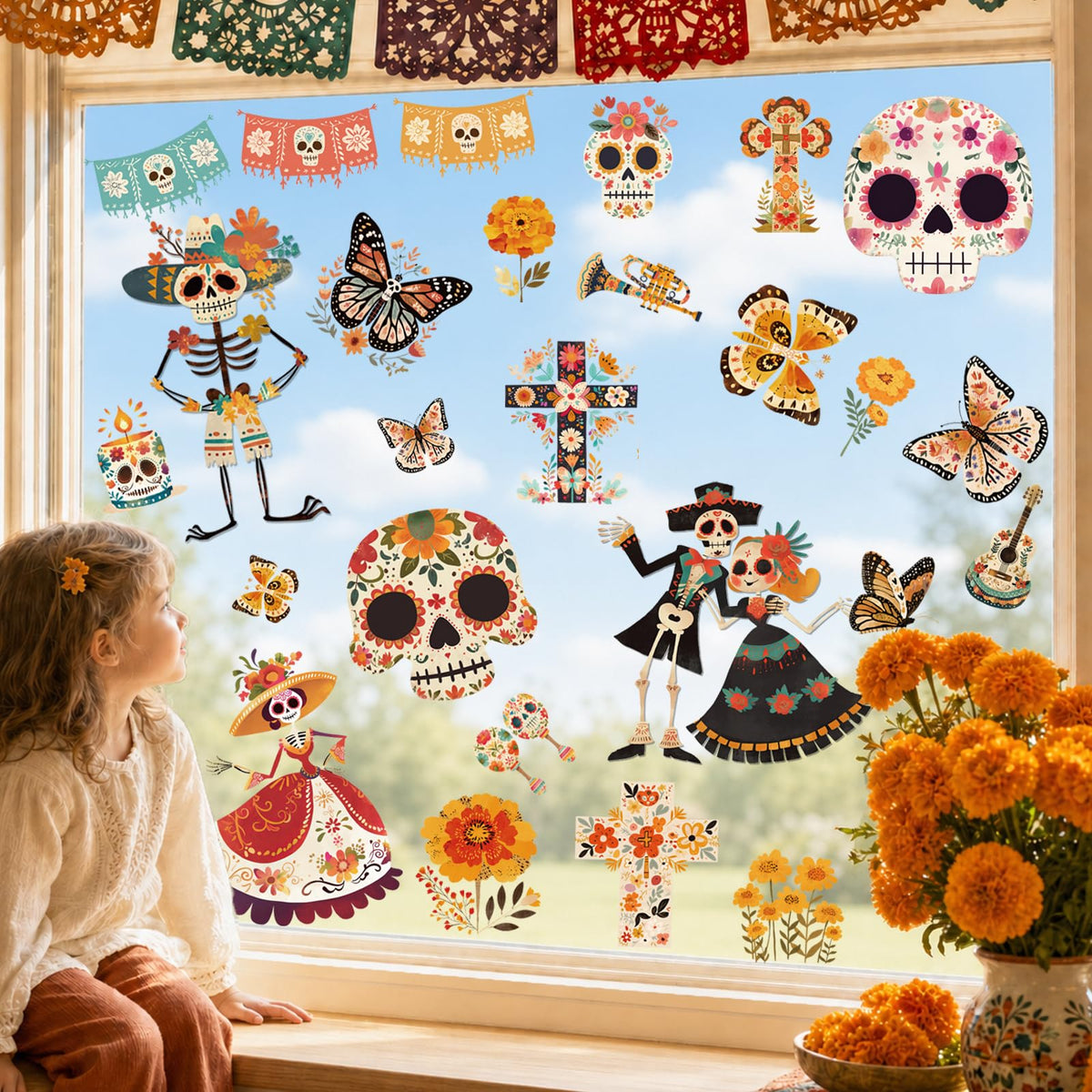 Christmas Window Clings for Glass Windows, Stickers for Window Decorations