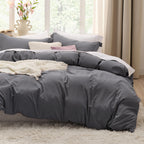 Bedsure Textured Duvet Cover Queen Size - Cotton-Like Polyester Jacquard Duvet Cover Set for All Seasons - 3 Pieces Elevated Textured Dobby Soft Bedding Set, NO Comforter (White, Queen, 90"x 90")