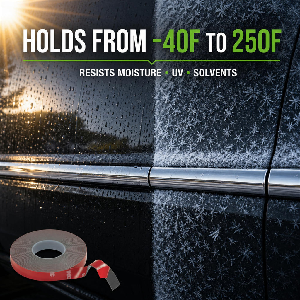 3M Super-Strength Molding Tape, 1/2 in x 15 ft, Double-Sided Adhesive, Permanently Attaches Side Moldings, Trim and Emblems to Interior and Exterior of Vehicles (03614), Gray