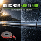 3M Super-Strength Molding Tape, 1/2 in x 15 ft, Double-Sided Adhesive, Permanently Attaches Side Moldings, Trim and Emblems to Interior and Exterior of Vehicles (03614), Gray