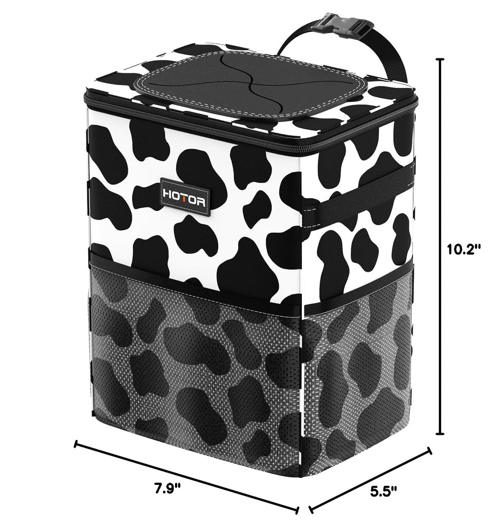 HOTOR Car Trash Can, Leakproof Car Organizer, 2-Gallon, Brown