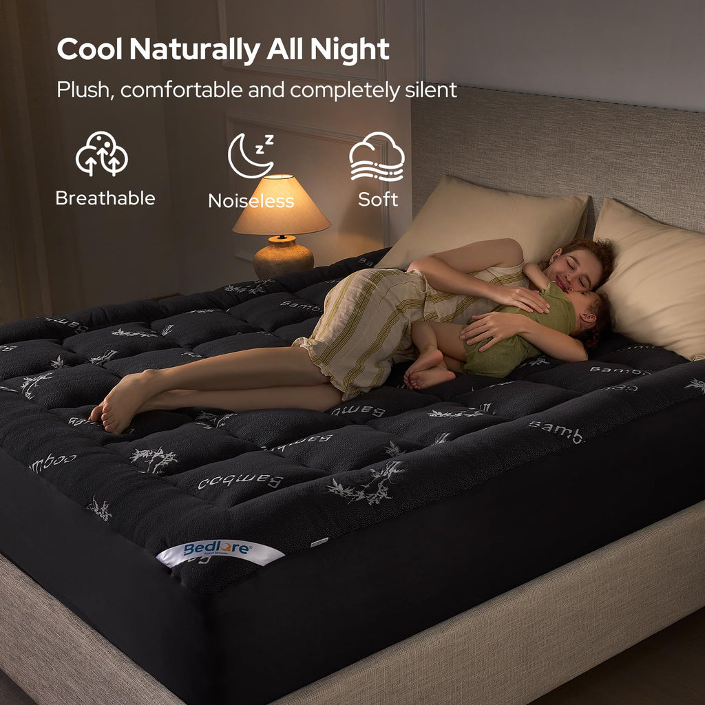 BEDLORE Twin Mattress Topper, Thick Soft Pillow Top Bed Topper