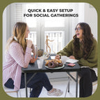 10 PACK of 8 Feet Foldable Table with Built in Handle & Steel Legs | 8 FT Heavy Duty Portable | Perfect for Party, Dining, Wedding, Events, Picnic Indoor, Outdoor, Camping, Temporary - 8 Foot