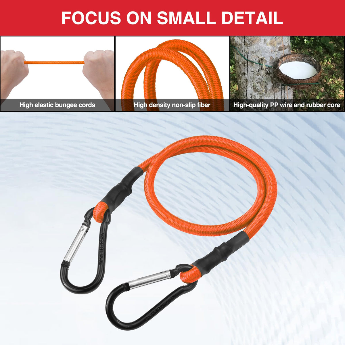 WORKPRO 24" Bungee Cords with Hooks, 4 Pack Heavy Duty Outdoor Bungee Strap