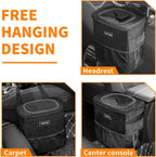 HOTOR Car Trash Can, Leakproof Car Organizer, 2-Gallon, Brown