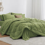 Love's cabin Twin Comforter Set, 5 Pieces Bed in a Bag, Aqua
