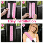 Amooca 2 Pack Seat Belt Covers Soft Shoulder Pad for Cars & Backpack