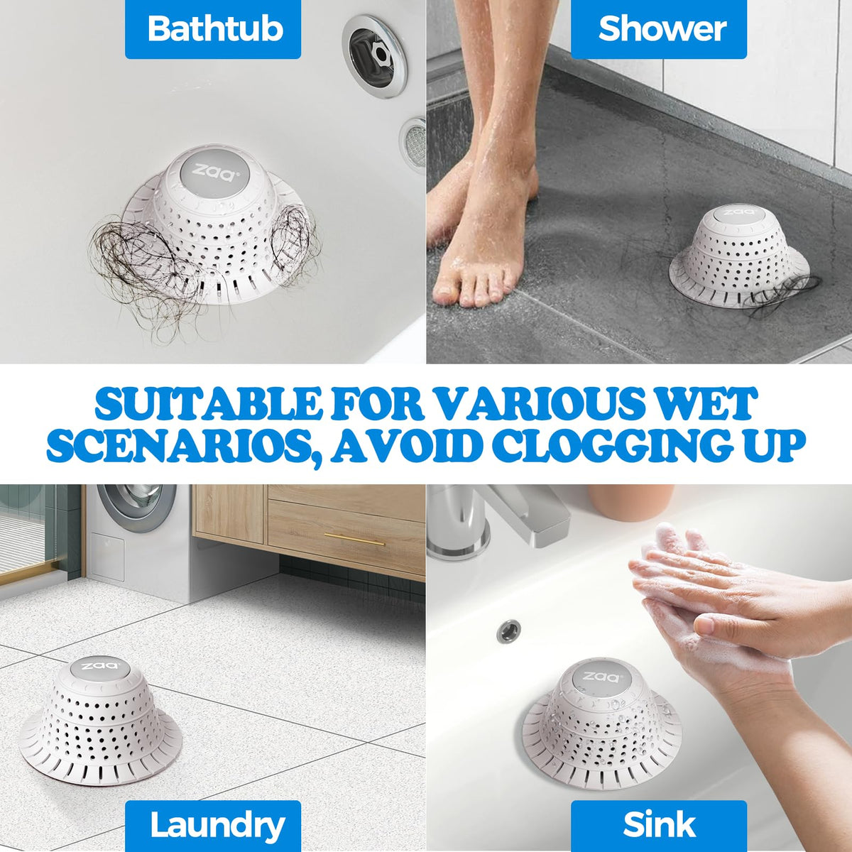zaa Shower Drain Hair Catcher Bathtub Drain Strainer Sink Drain Protector