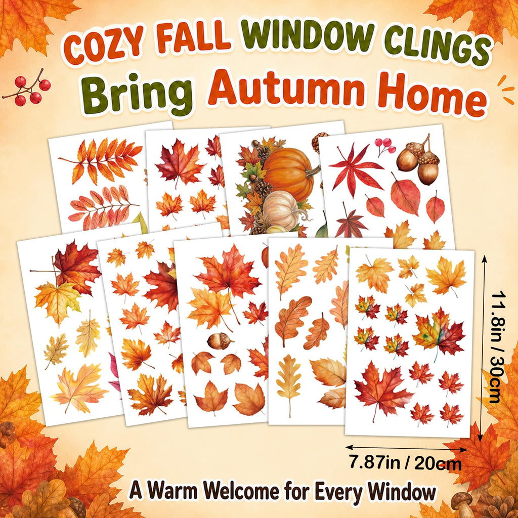 Christmas Window Clings for Glass Windows, Stickers for Window Decorations