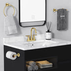 Matte Black Bathroom Faucet, Hurran 4 inch Centerset 2-Handle Lead-Free