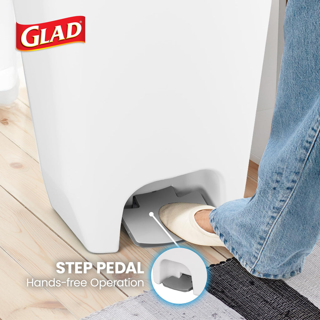 Glad Trash Can with Clorox Odor Protection | Plastic Bin, 13 Gal, Black