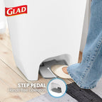 Glad Trash Can with Clorox Odor Protection | Plastic Bin, 13 Gal, Black