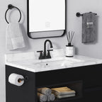 Matte Black Bathroom Faucet, Hurran 4 inch Centerset 2-Handle Lead-Free