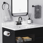 Matte Black Bathroom Faucet, Hurran 4 inch Centerset 2-Handle Lead-Free