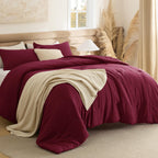 Bedsure King Comforter Set Prewashed Soft Bedding Set 3Pcs Beige 104"x90"
