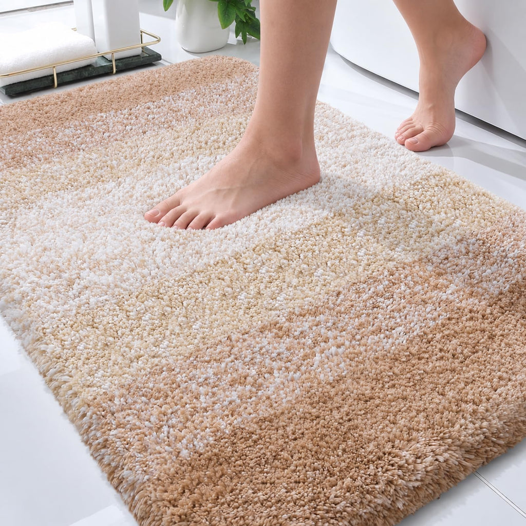 OLANLY Small Bathroom Rugs 24x16, Extra Soft Absorbent Microfiber Bath Rugs