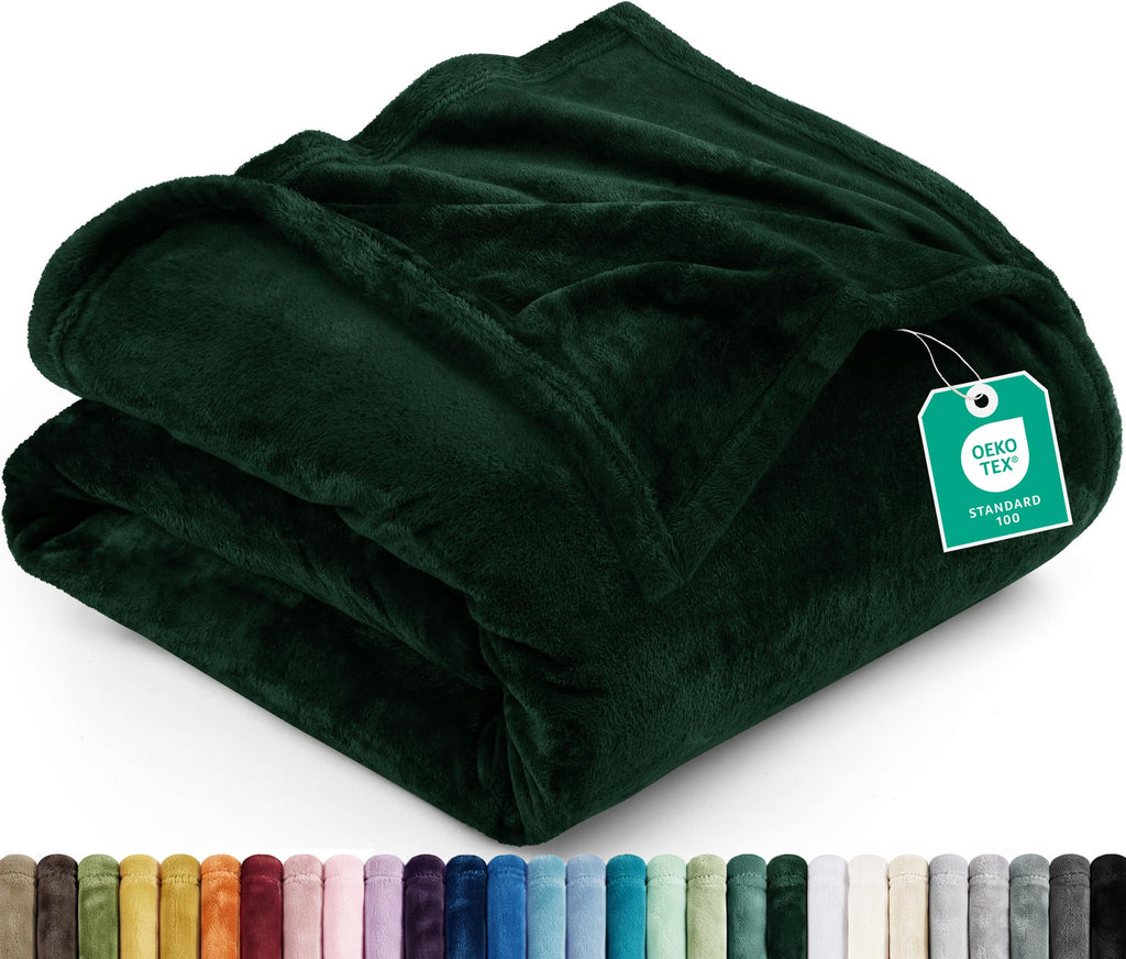 Utopia Bedding Ultra Soft Fleece Bed Blanket Queen Size Grey (90x90 Inches)