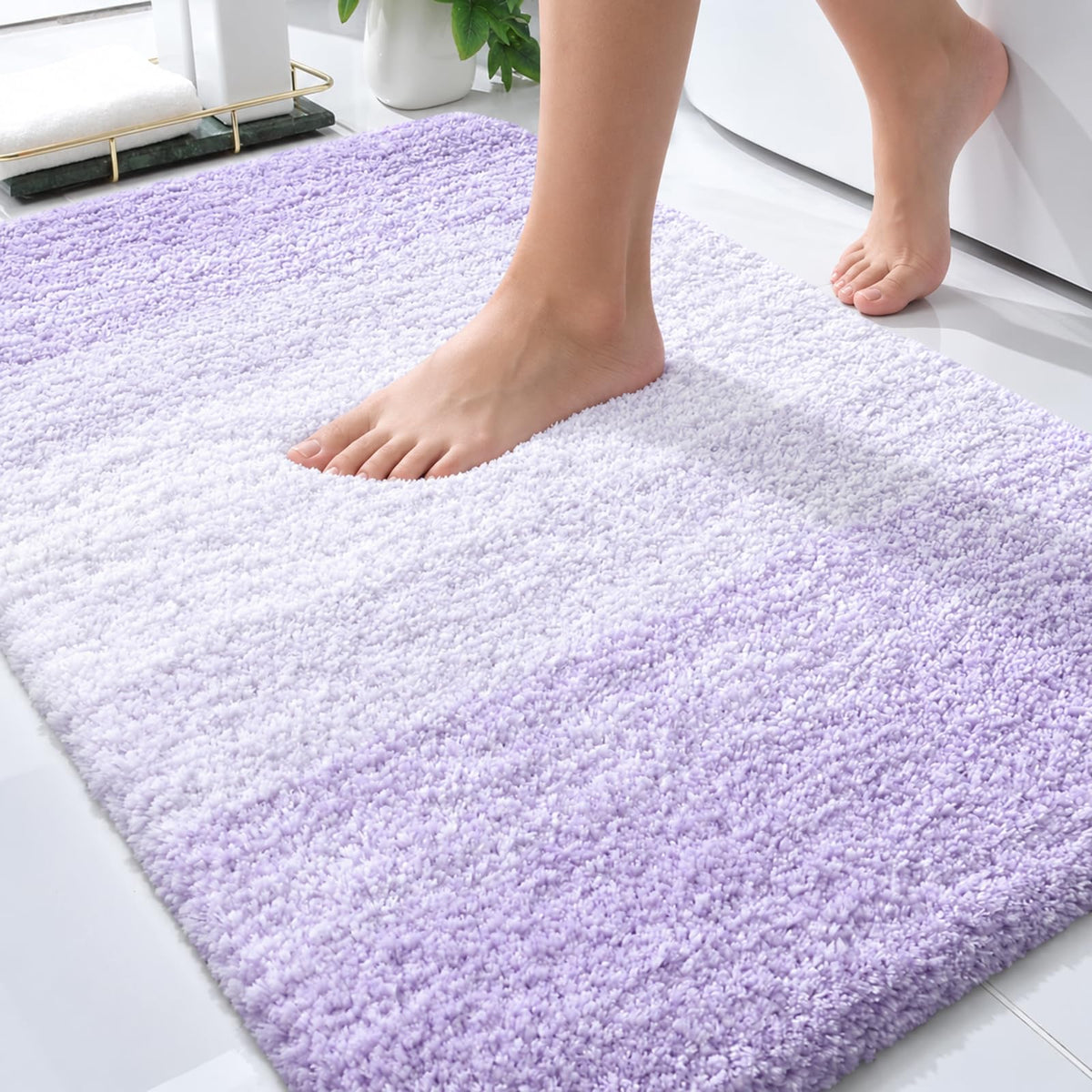 OLANLY Small Bathroom Rugs 24x16, Extra Soft Absorbent Microfiber Bath Rugs