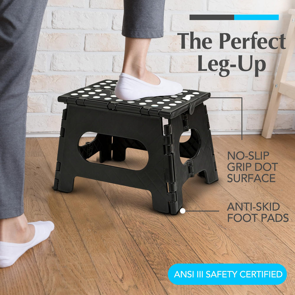 Handy Laundry Folding Step Stool 9 Inch, Pink, Non-Slip Holds 300 lbs