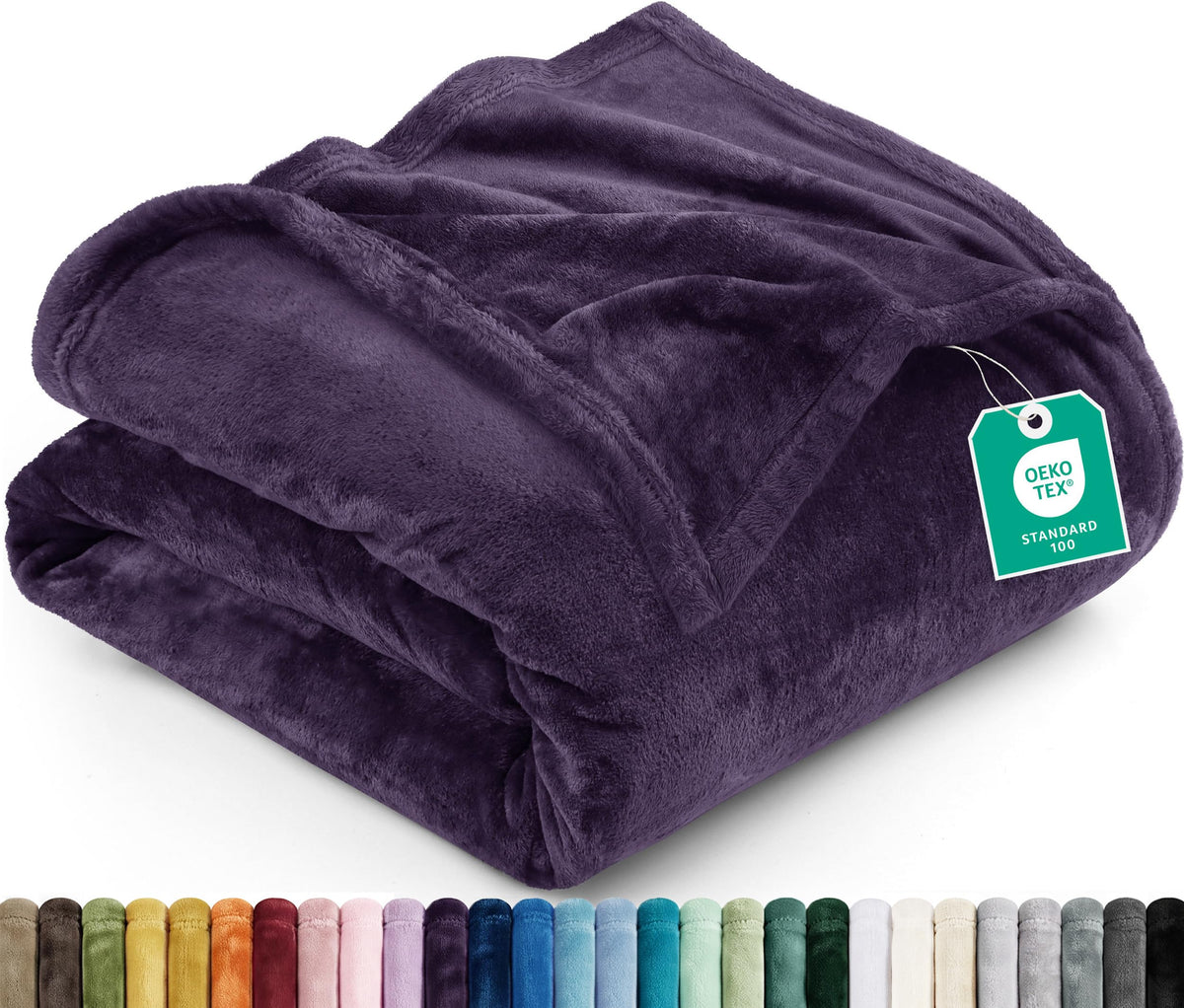 Utopia Bedding Ultra Soft Fleece Bed Blanket Queen Size Grey (90x90 Inches)